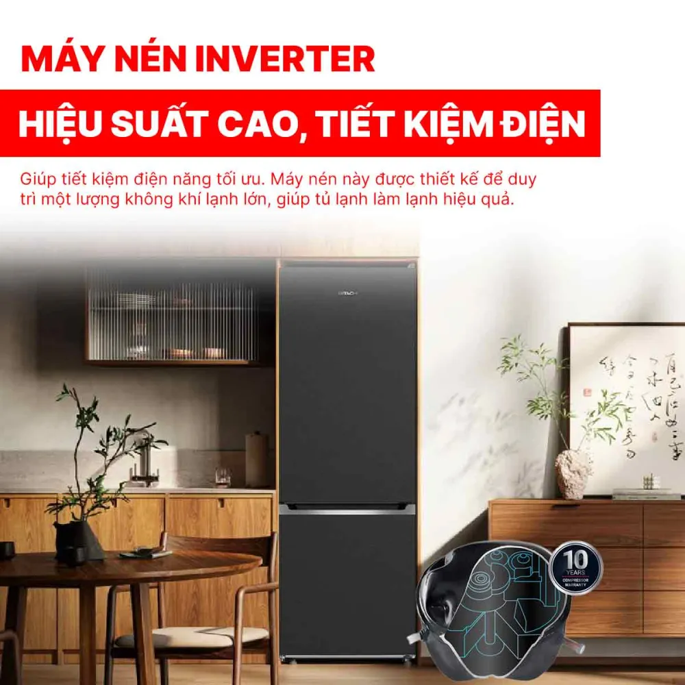 Tủ lạnh Hitachi Inverter 323 Lít R-B340PGV1