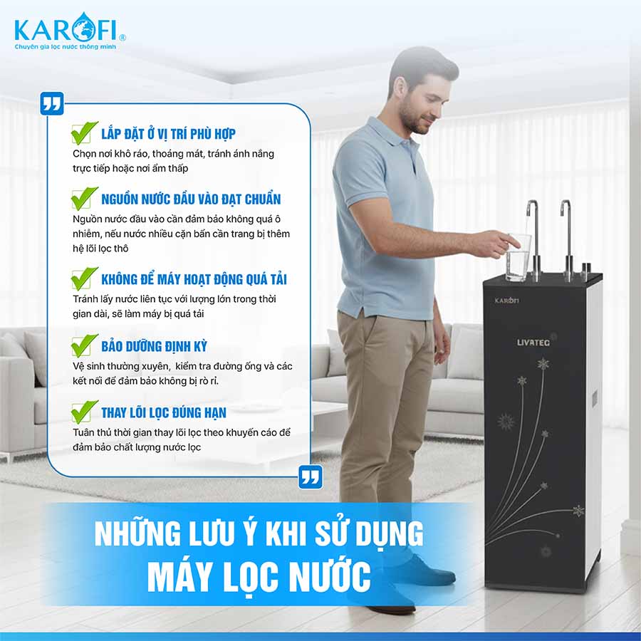 Máy lọc nước nóng nguội Karofi Livotec 615