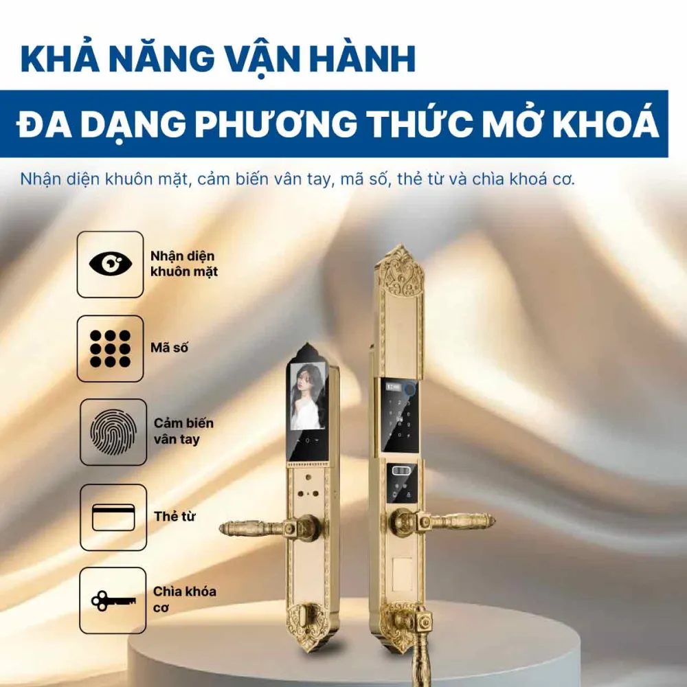 Khoá điện tử Hyundai đại sảnh HY-SLC8818 Gold
