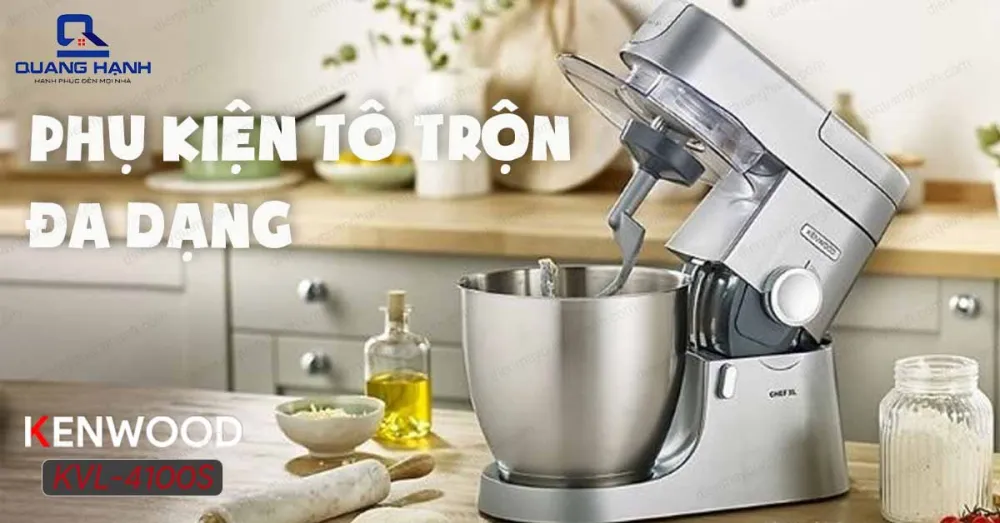 Máy trộn đa năng Kenwood được trang bị phụ kiện tô trộn đa dạng nên sẽ trộn được rất nhiều dạng.