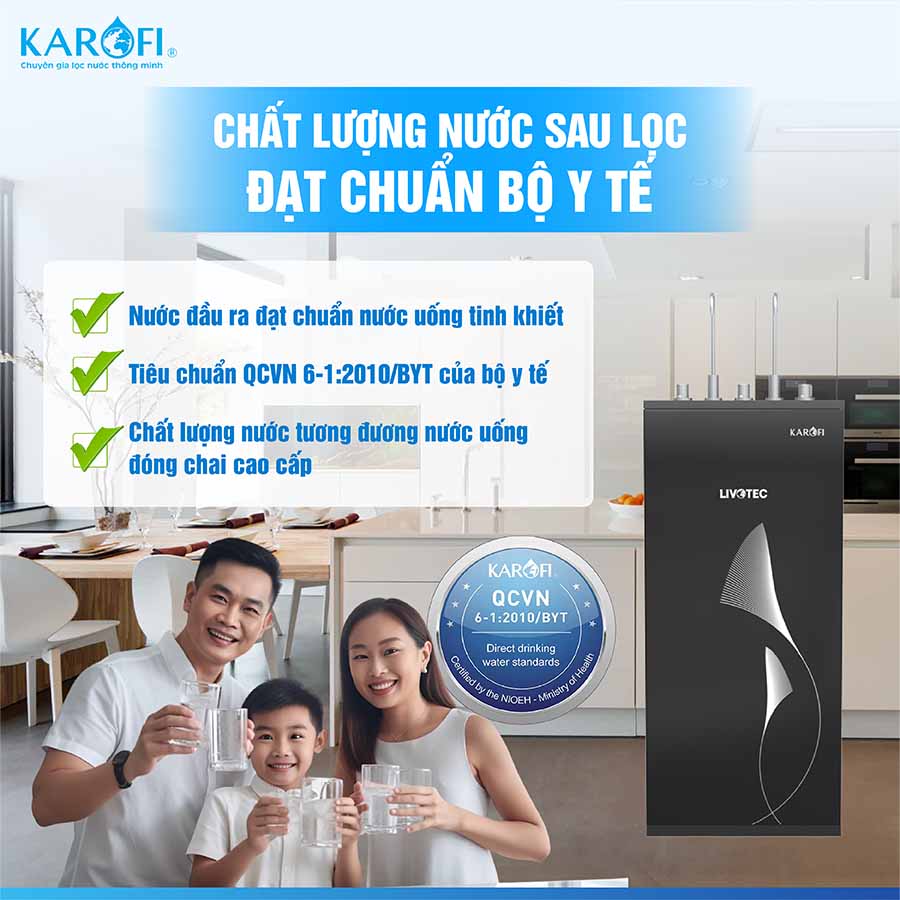 Máy lọc nước nóng lạnh Karofi Livotec 629