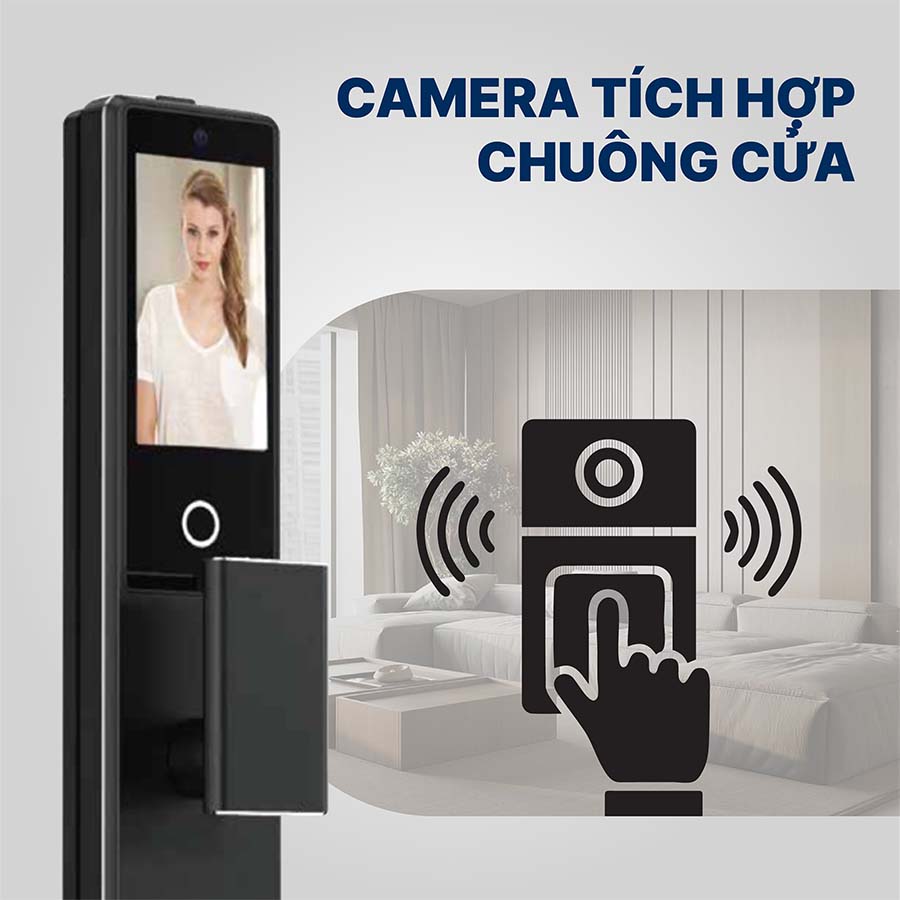 Khoá điện tử Hyundai cửa gỗ HY-SLA913F Black