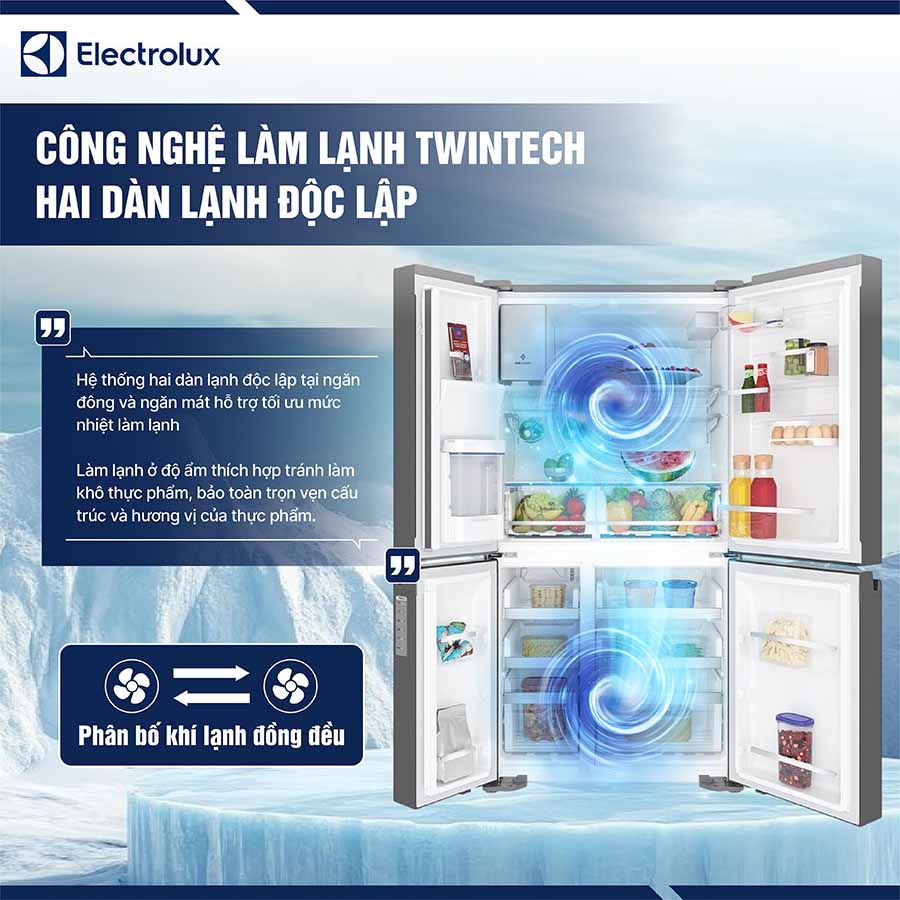 Tủ lạnh Electrolux Inverter 609 Lít EQE6879A-B