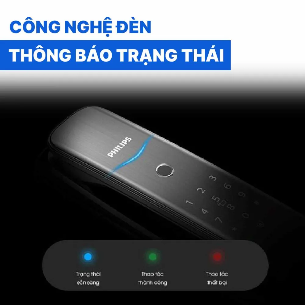 Khóa cửa vân tay cao cấp Philips DDL702E-5HWS