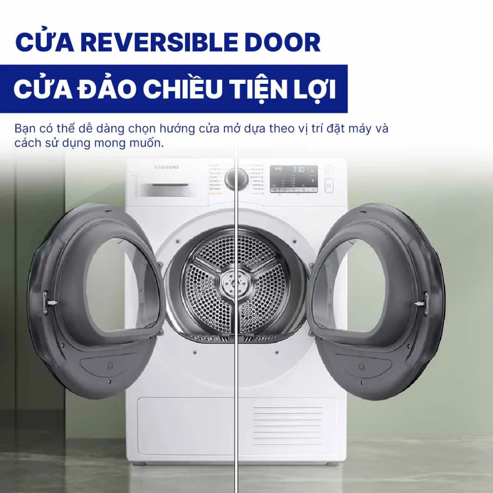 Máy sấy bơm nhiệt Samsung Inverter 9 kg DV90TA240AX/SV