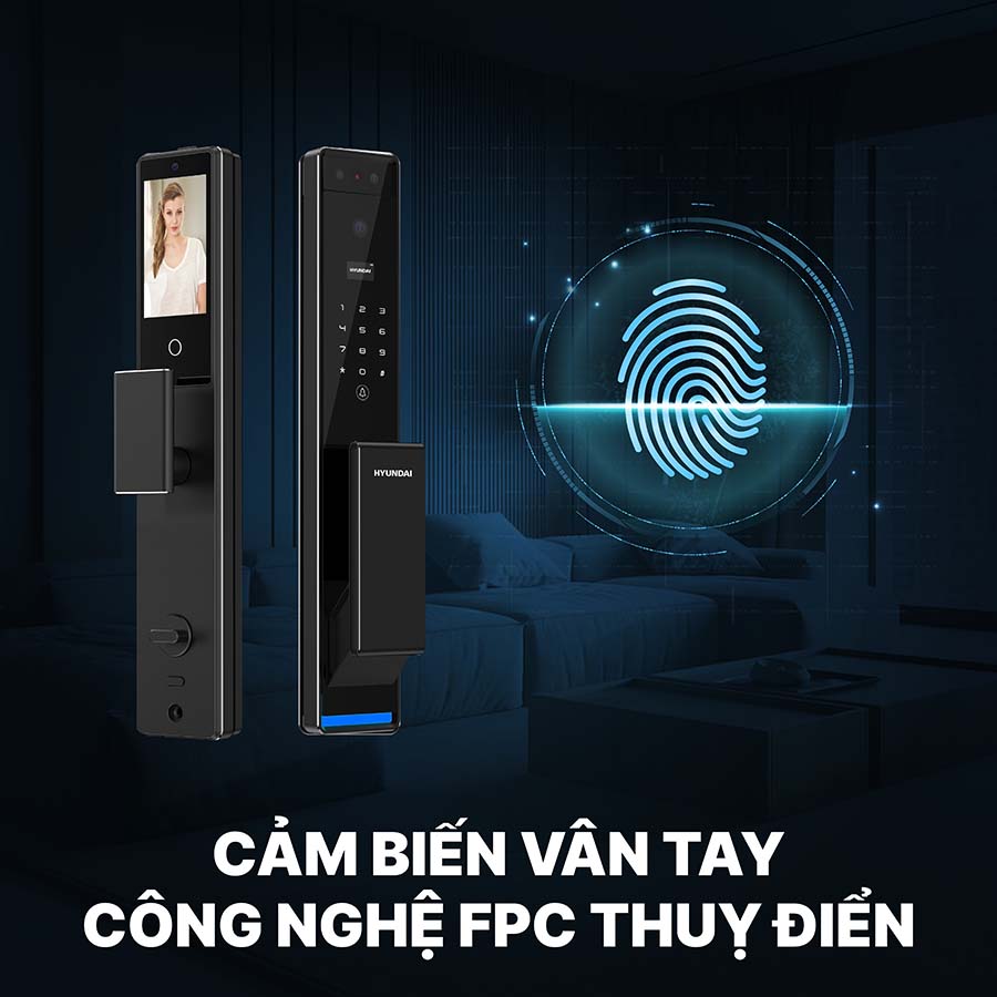 Khoá điện tử Hyundai cửa gỗ HY-SLA909F Black