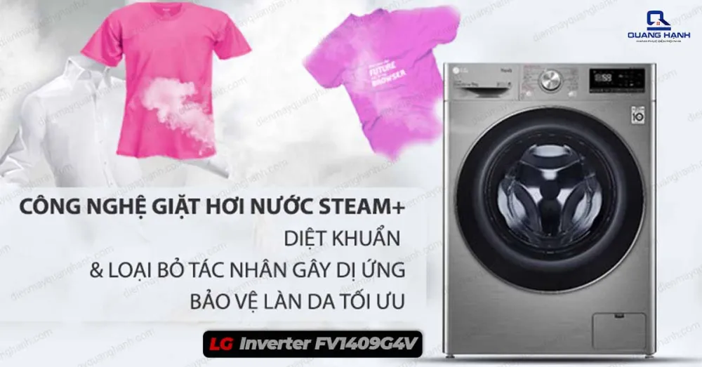 Máy giặt sấy LG Inverter 9 kg FV1409G4V