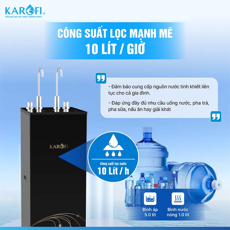 Máy lọc nước nóng nguội Karofi KAH-D15