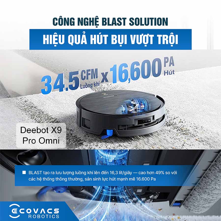 Robot hút bụi Ecovacs Deebot X9 Pro Omni