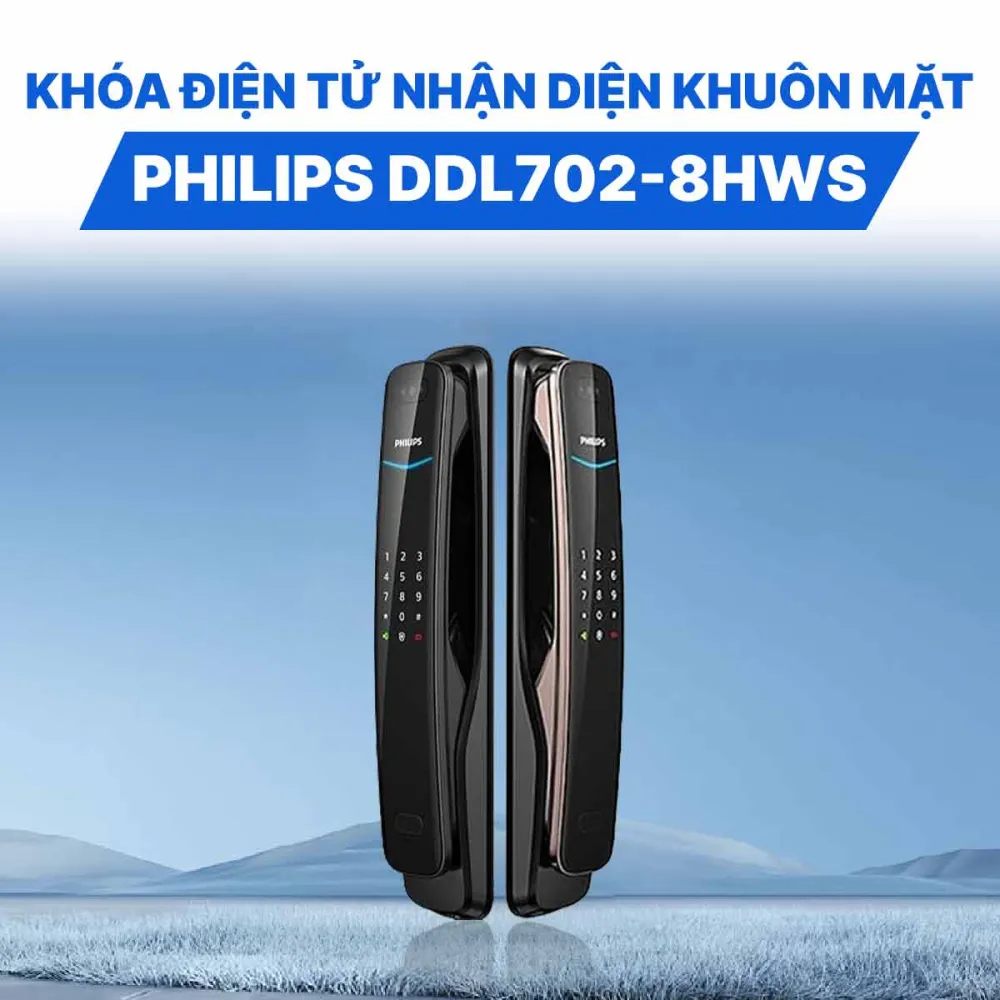 Khóa điện tử nhận diện khuôn mặt Philips DDL702-8HWS