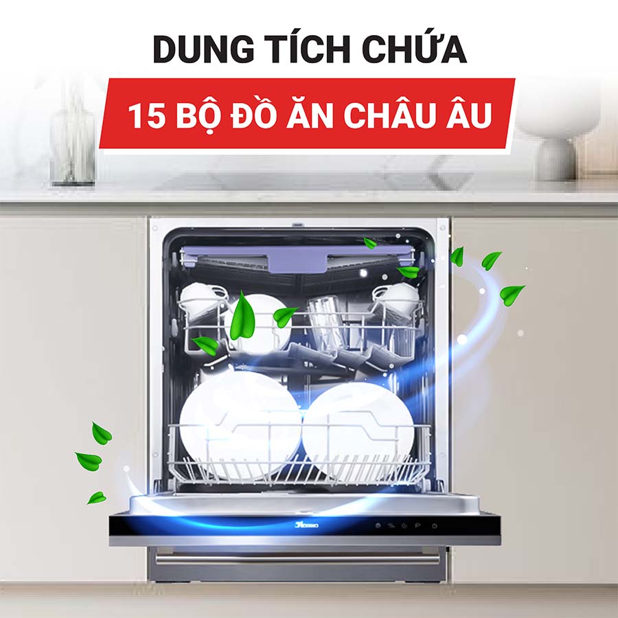 Máy rửa bát âm tủ 15 bộ Texgio TGBI036T