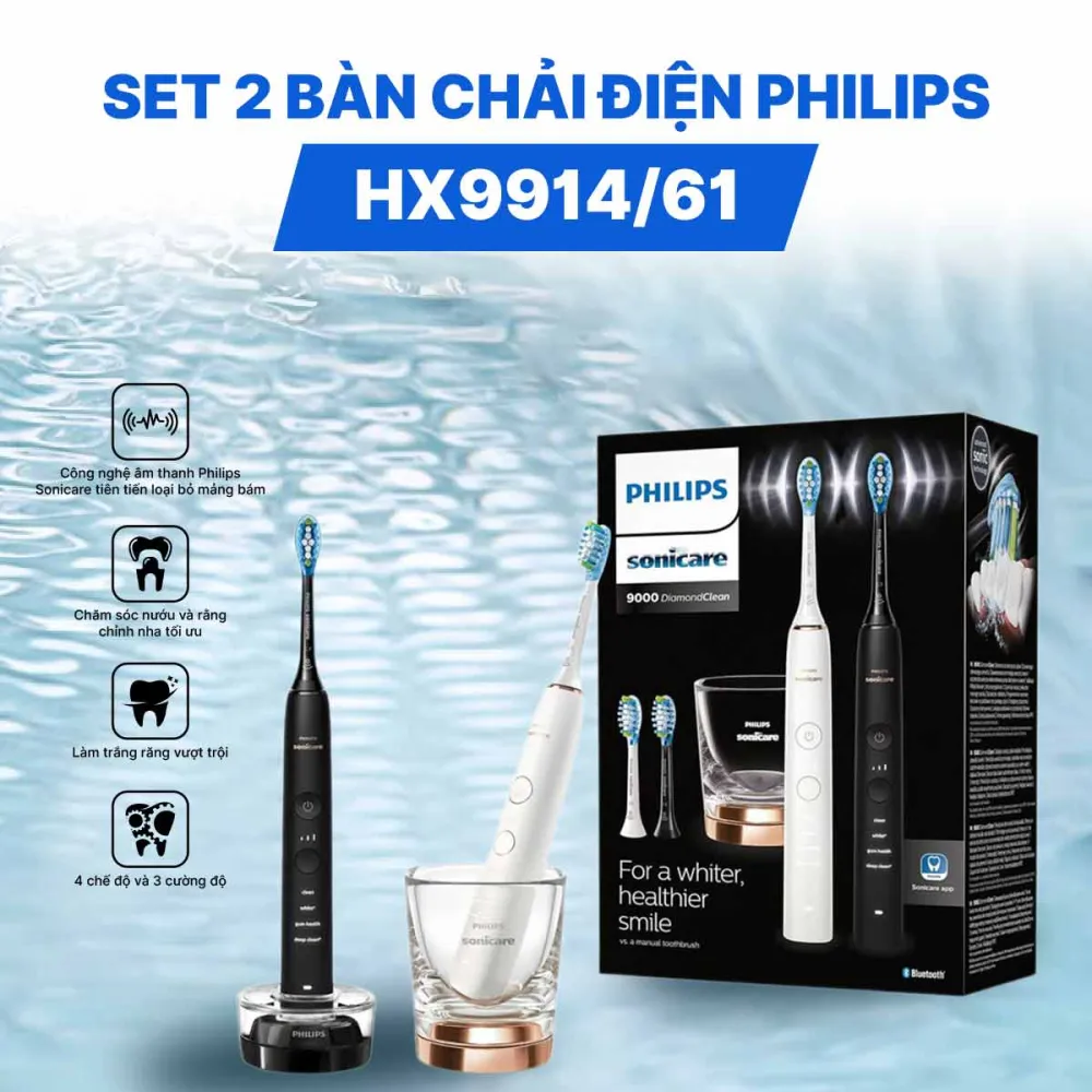 Set 2 bàn chải điện Philips HX9914/61