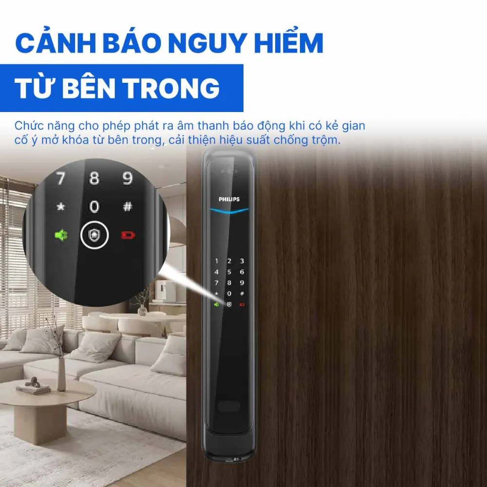 Khóa điện tử nhận diện khuôn mặt Philips DDL702-8HWS