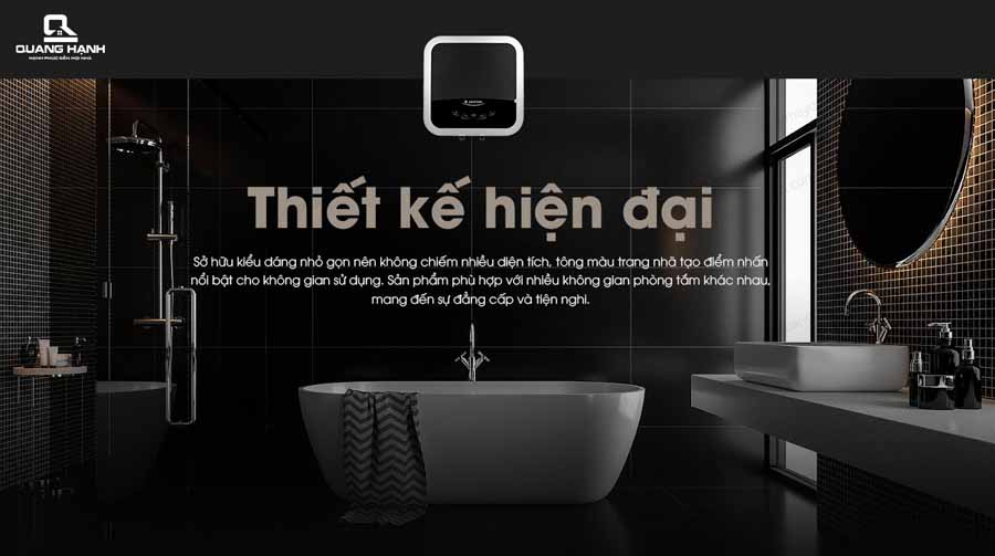 Máy nước nóng gián tiếp Ariston AN2 15 TOP WIFI thiết kế gọn nhỏ, hiện đại