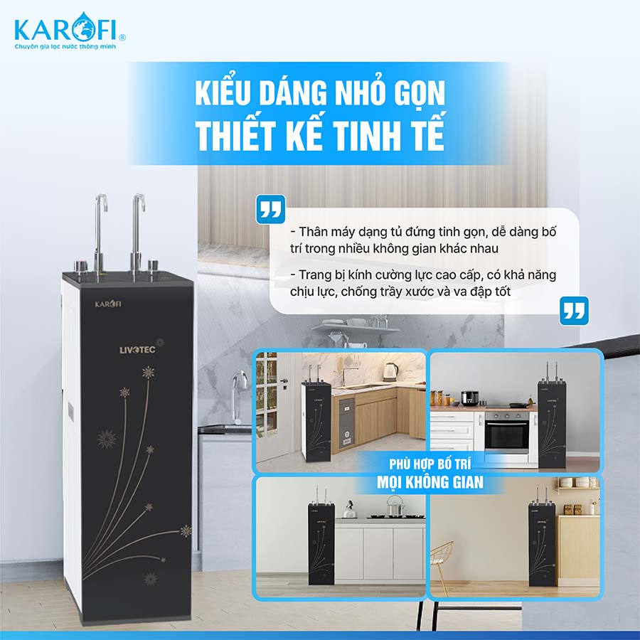 Máy lọc nước nóng nguội Karofi Livotec 615