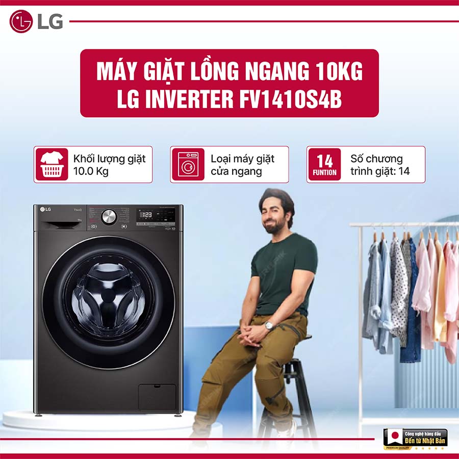 Máy giặt LG Inverter 10Kg FV1410S4B