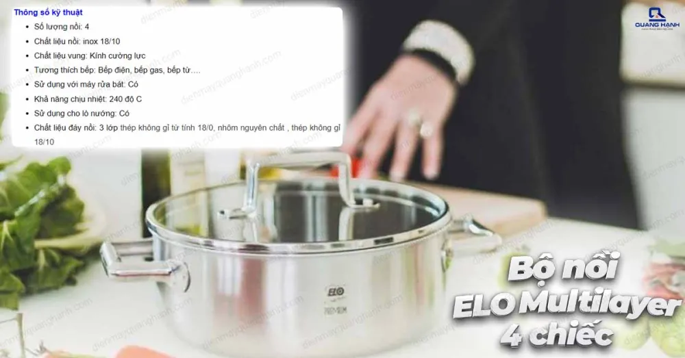 Bộ nồi ELO Multilayer 4 chiếc