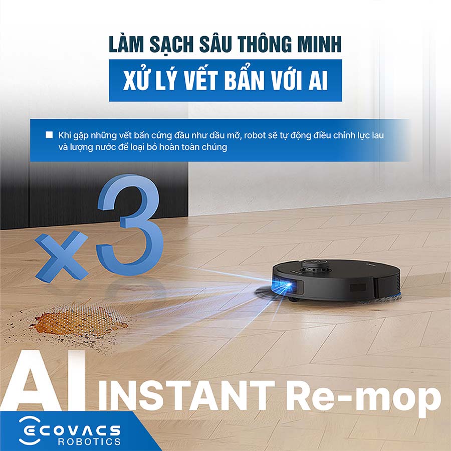 Robot hút bụi lau nhà Ecovacs Deebot T30S Pro 2025