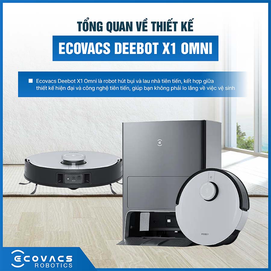 Robot Hút Bụi Lau Nhà Deebot X1 Omni Bản quốc tế