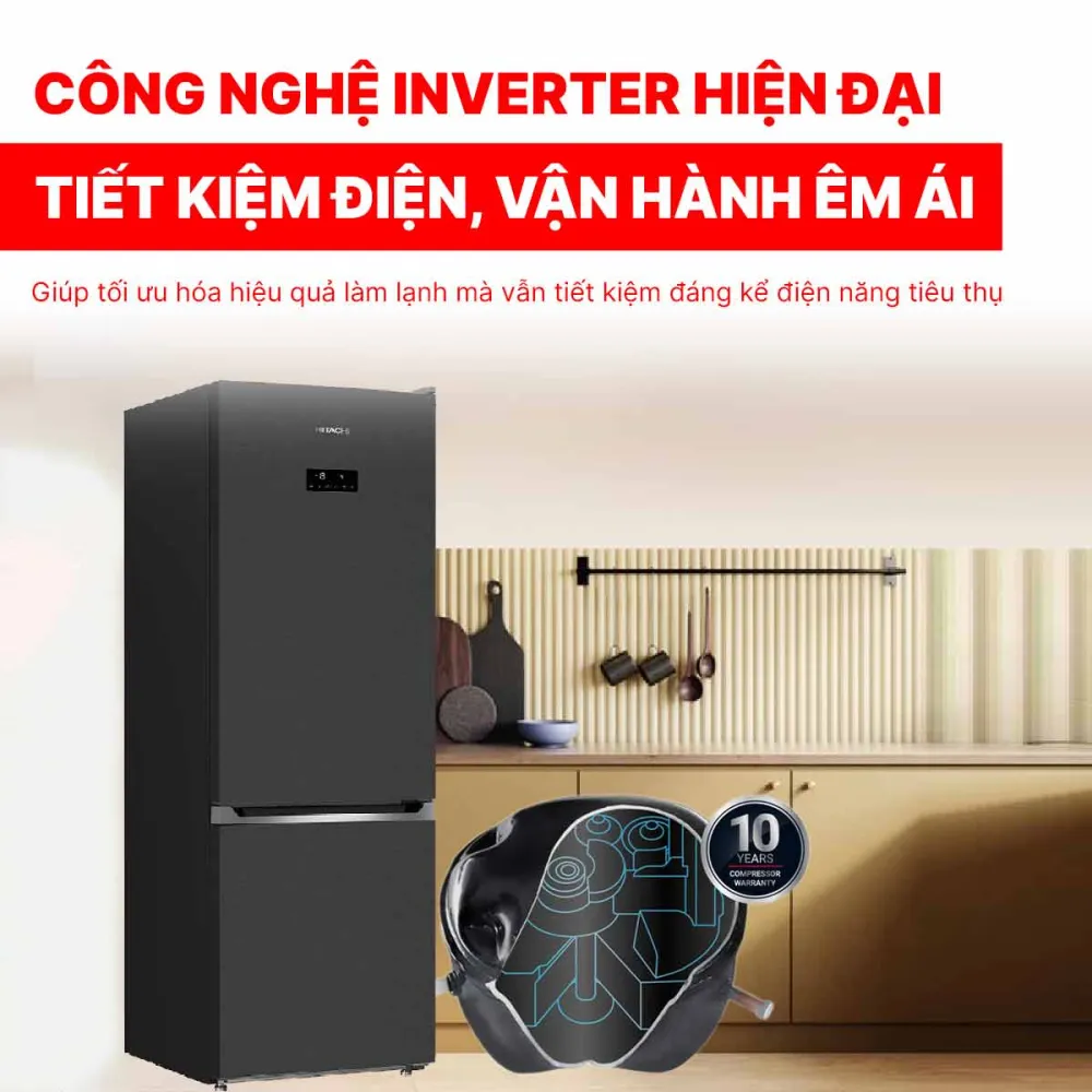 Tủ lạnh Hitachi Inverter 396 lít R-B415EGV1