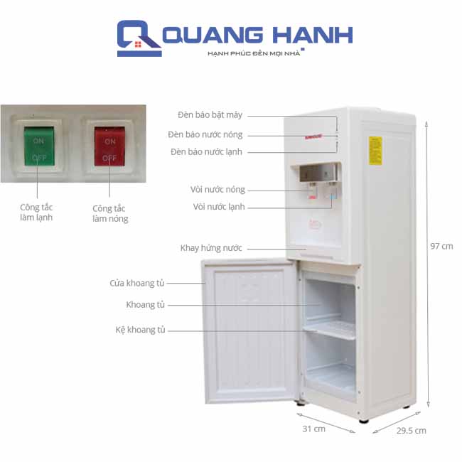 Cây nước nóng lạnh Sunhouse SHD9602