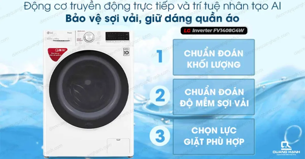 Máy giặt sấy LG Inverter 8.5 Kg FV1408G4W