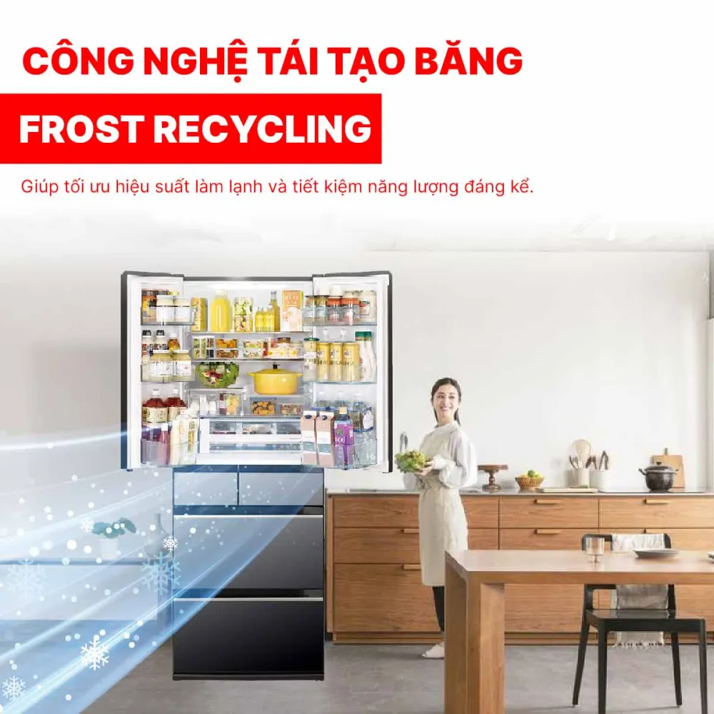 Tủ lạnh Hitachi Inverter 520 lít R-HW540RV XK