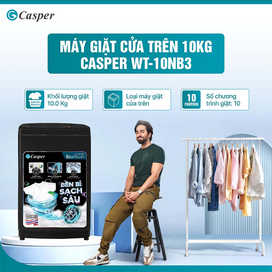 Máy giặt Casper 10Kg WT-10NB3