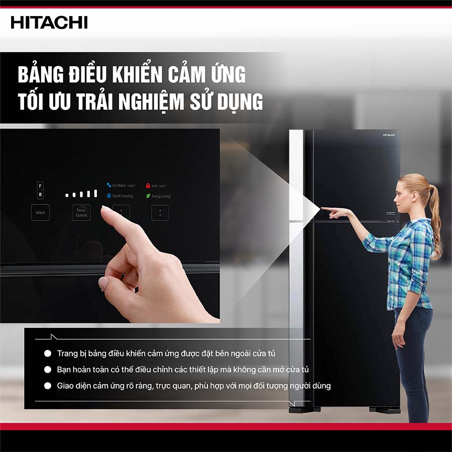 Tủ lạnh Hitachi Inverter 450 lít R-FG560PGV8X GBK
