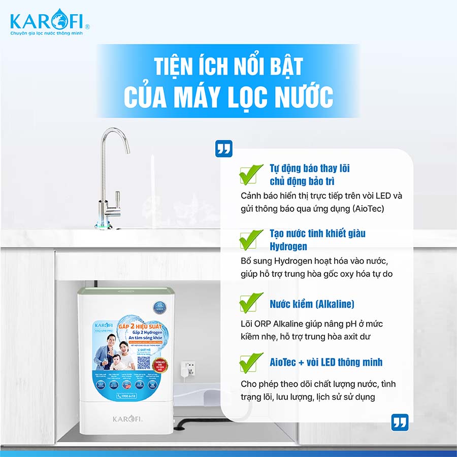 Máy lọc nước RO Karofi KAQ-U98 Pro