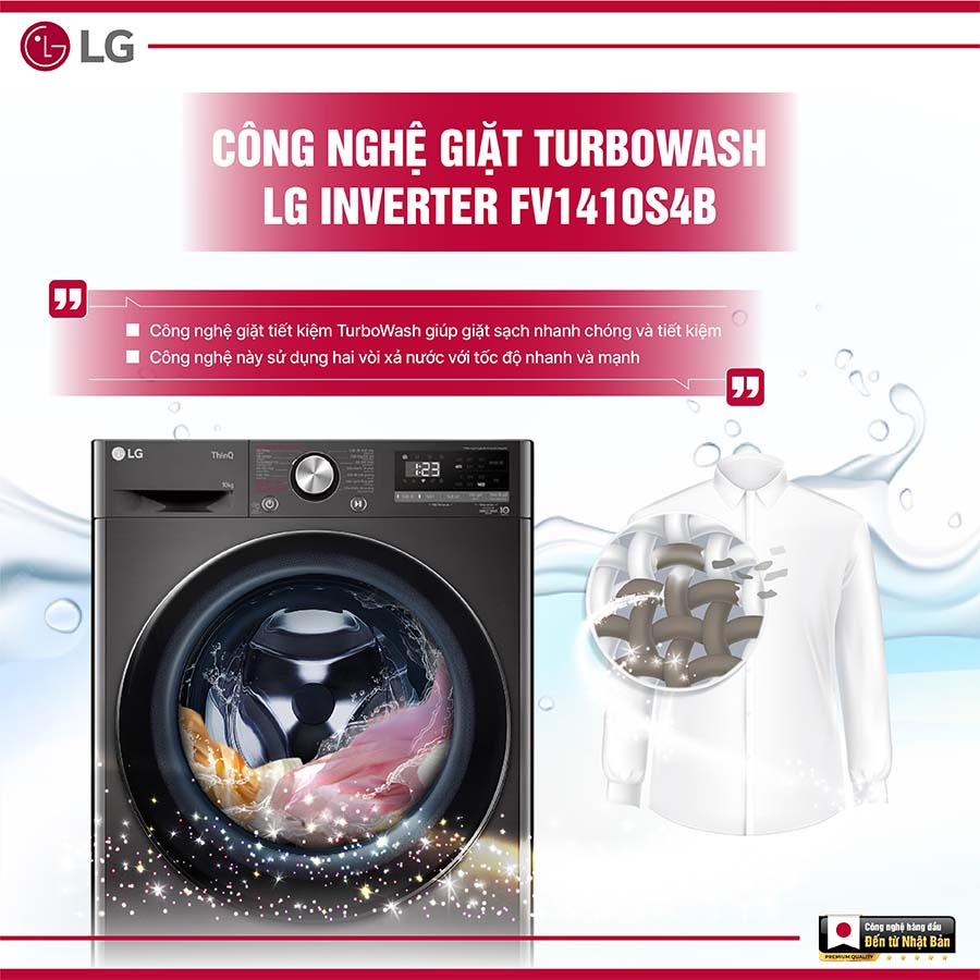 Máy giặt LG Inverter 10Kg FV1410S4B