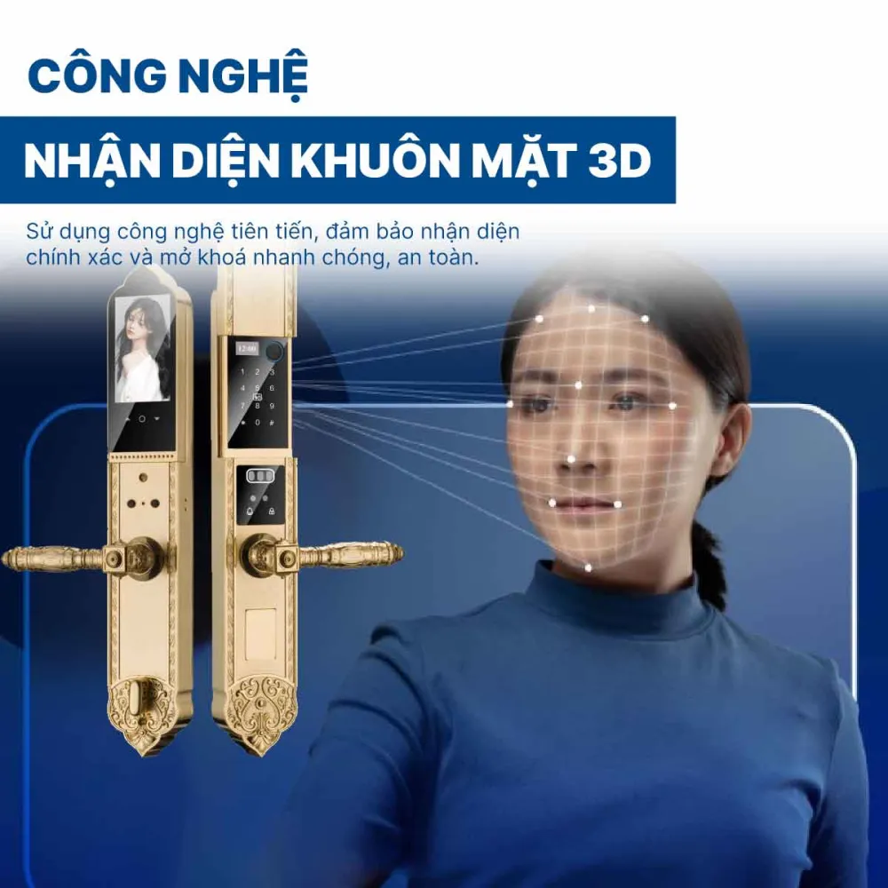Khoá điện tử Hyundai HY-SLC8817 Gold