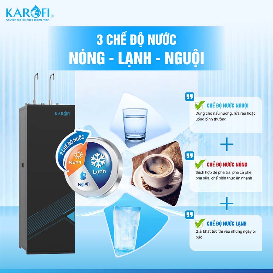 Máy lọc nước nóng lạnh Karofi KAD-L68