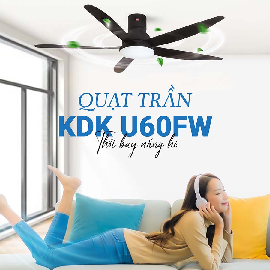 Quạt trần KDK U60FW 5 cánh