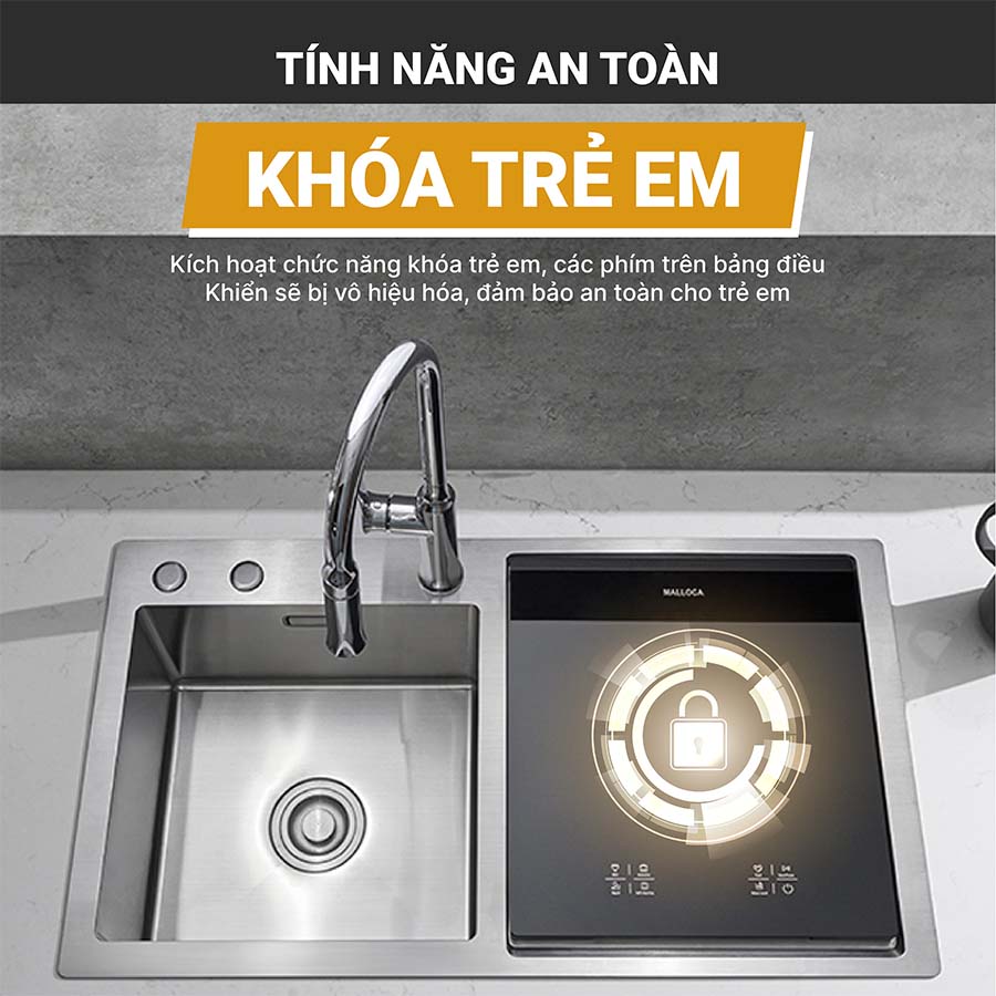 Máy rửa bát tích hợp Malloca WQP6-890F4