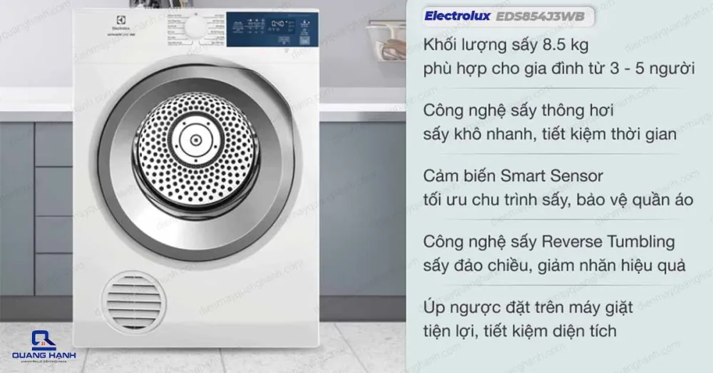 Máy sấy quần áo Electrolux 8.5 kg EDS854J3WB