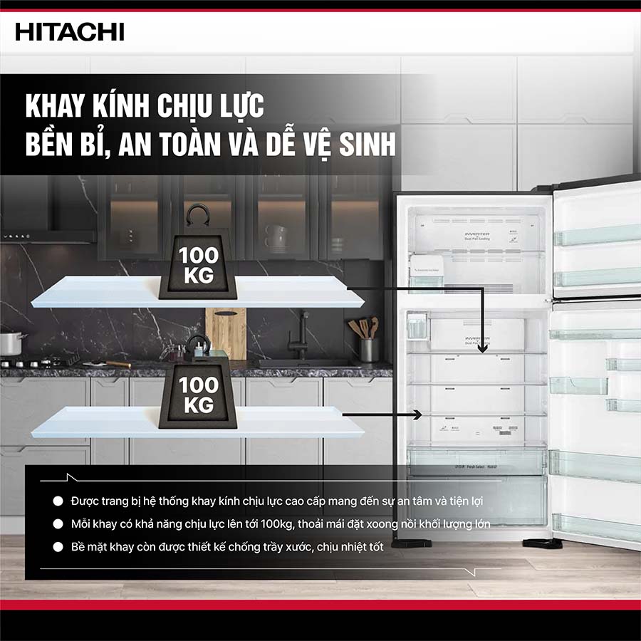 Tủ lạnh Hitachi Inverter 550 lít R-FG690PGV7X GBK