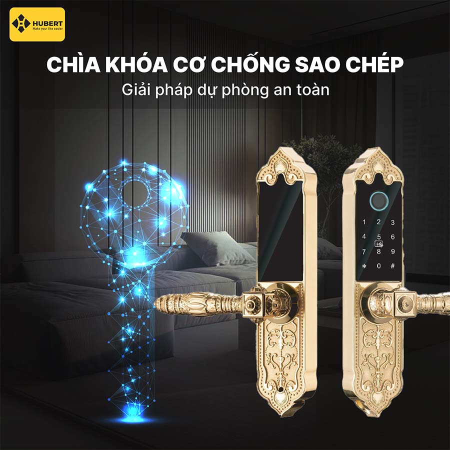 Khóa điện tử Hubert HB DS79 Gold Mini