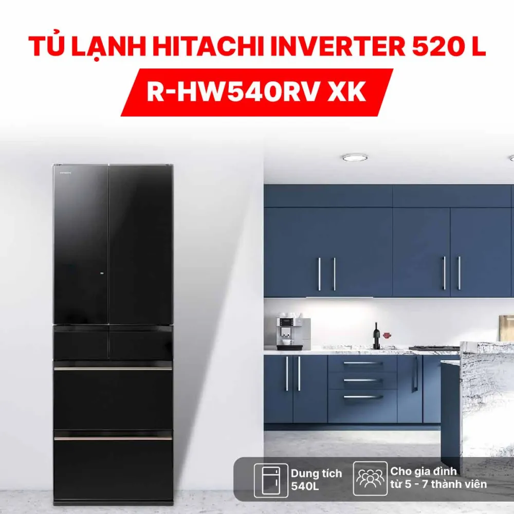 Tủ lạnh Hitachi Inverter 520 lít R-HW540RV XK