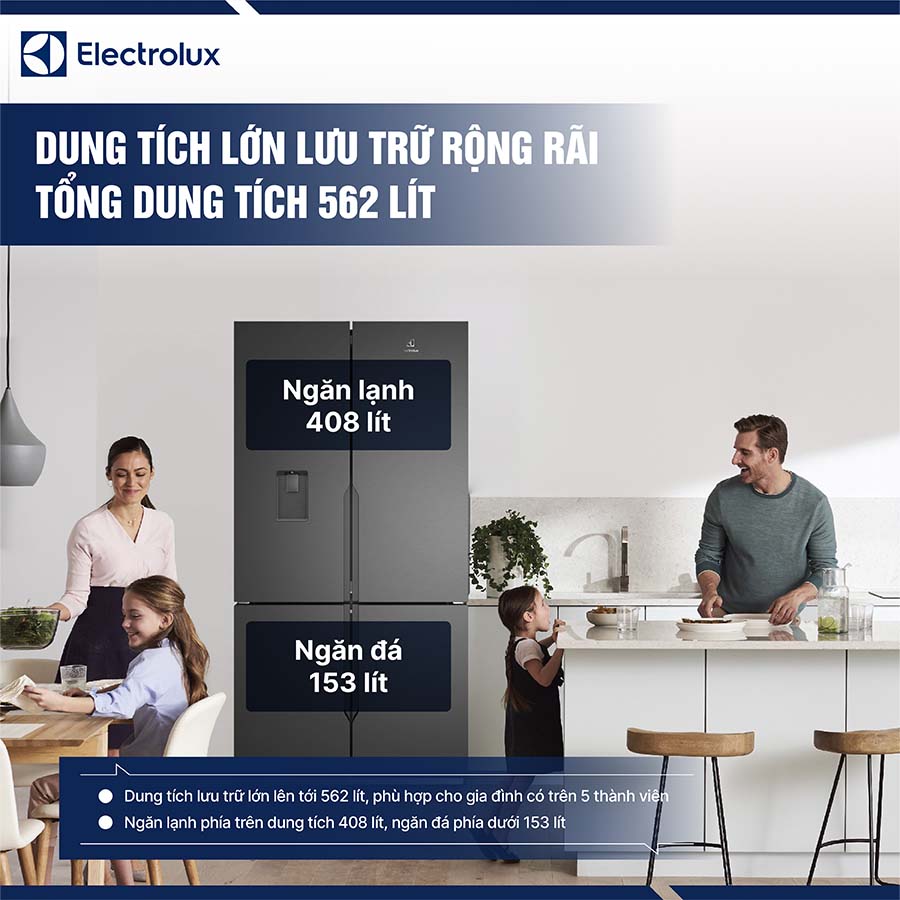 Tủ lạnh Electrolux Inverter 562 lít EQE5660A-B