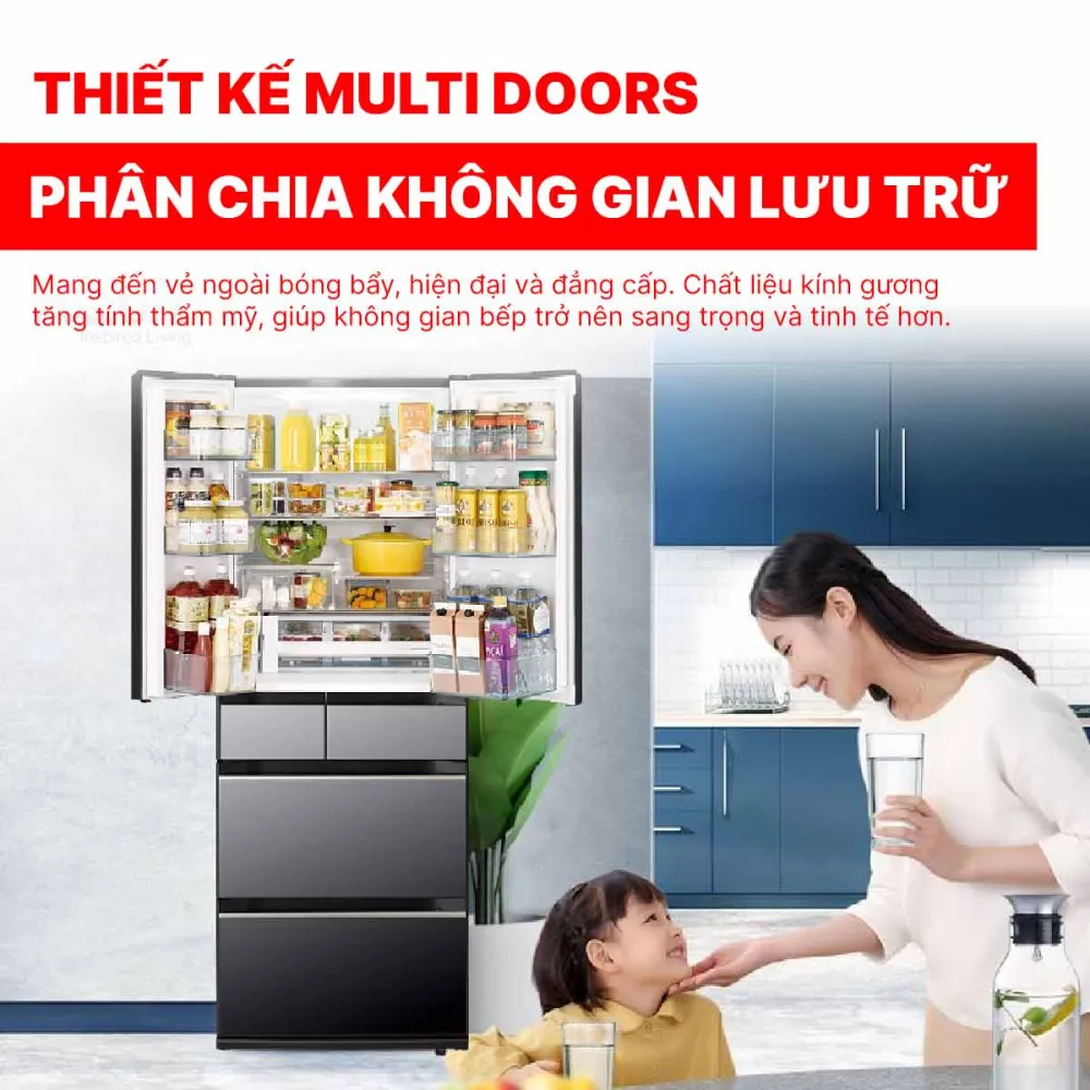 Tủ lạnh Hitachi Inverter 520 lít R-HW540RV XK