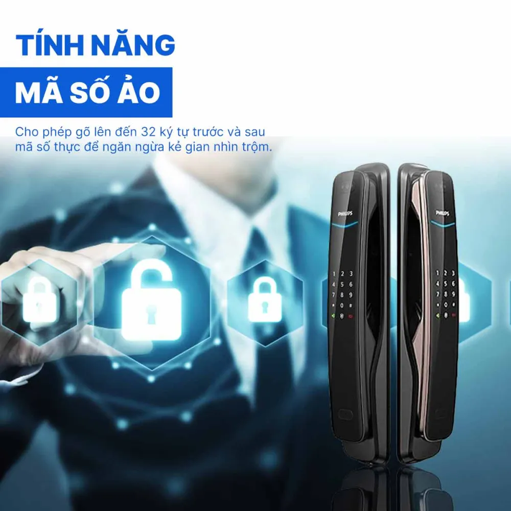 Khóa điện tử nhận diện khuôn mặt Philips DDL702-8HWS