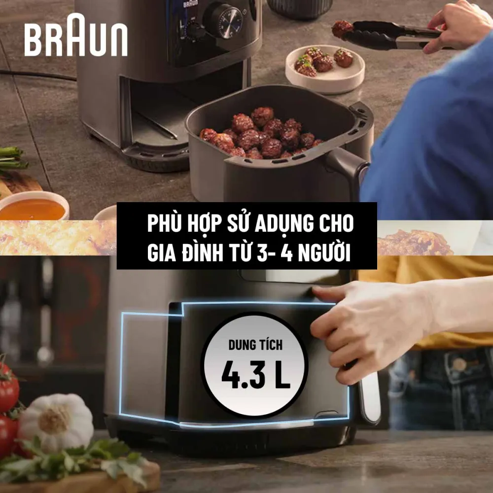 Dung tích 4.3 lít chế biến đa dạng món ngon