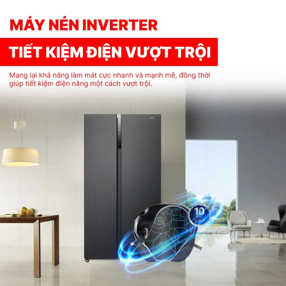 Tủ lạnh Side by Side Hitachi Inverter 525 lít HRSN9552DDXVN
