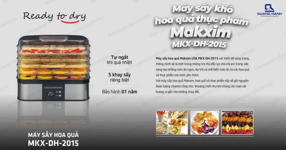 Máy sấy khô hoa quả thực phẩm Makxim MKX-DH-2015