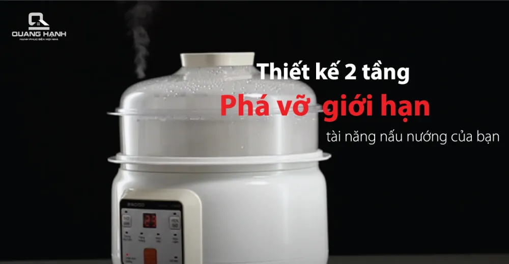 Nồi hầm chậm và cách thủy 2GOOD A600 2 tầng
