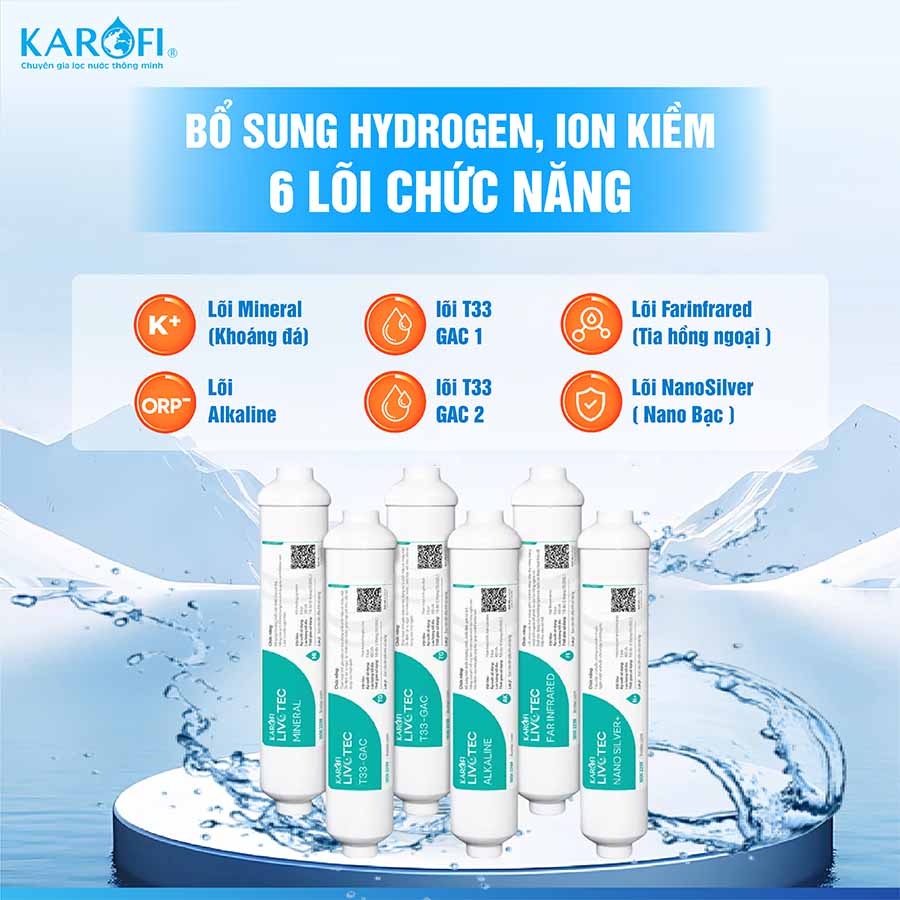 Máy lọc nước nóng lạnh Karofi Livotec 628