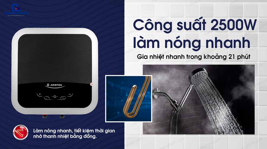 Máy nước nóng gián tiếp Ariston AN2 15 TOP WIFI có đèn báo nước nóng đã sẵn sàng