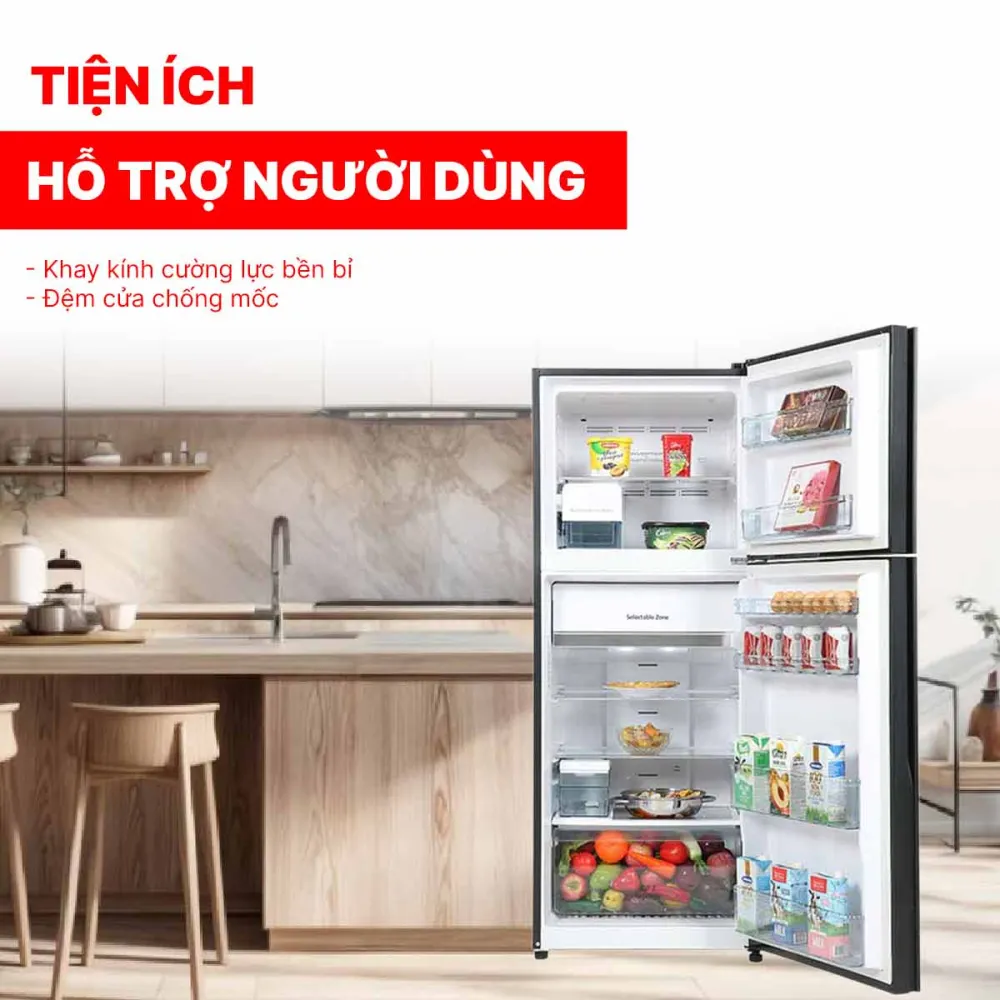 Tủ lạnh Hitachi Inverter 349 lít R-FVY480PGV0 GBK