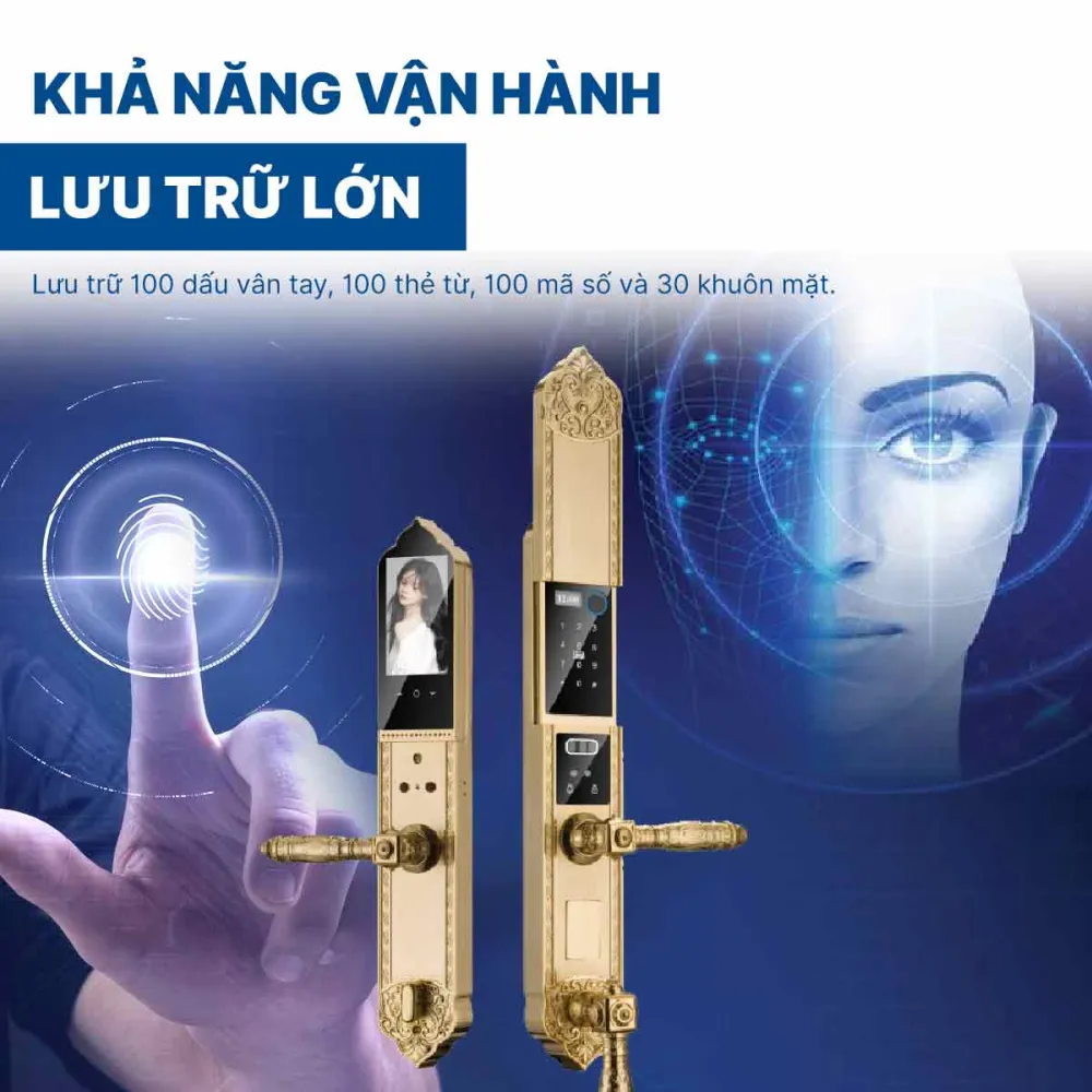 Khoá điện tử Hyundai đại sảnh HY-SLC8818 Gold